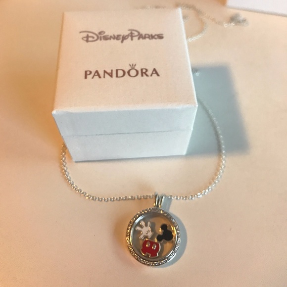 Pandora Sparkling Locket & Chain w/ Disney Mickey - Picture 4 of 7